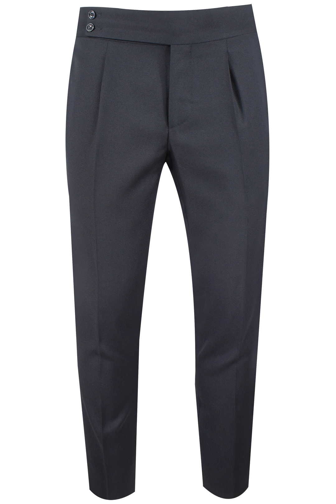 Pantalone con cinta sartoriale in crêpe di lana nera