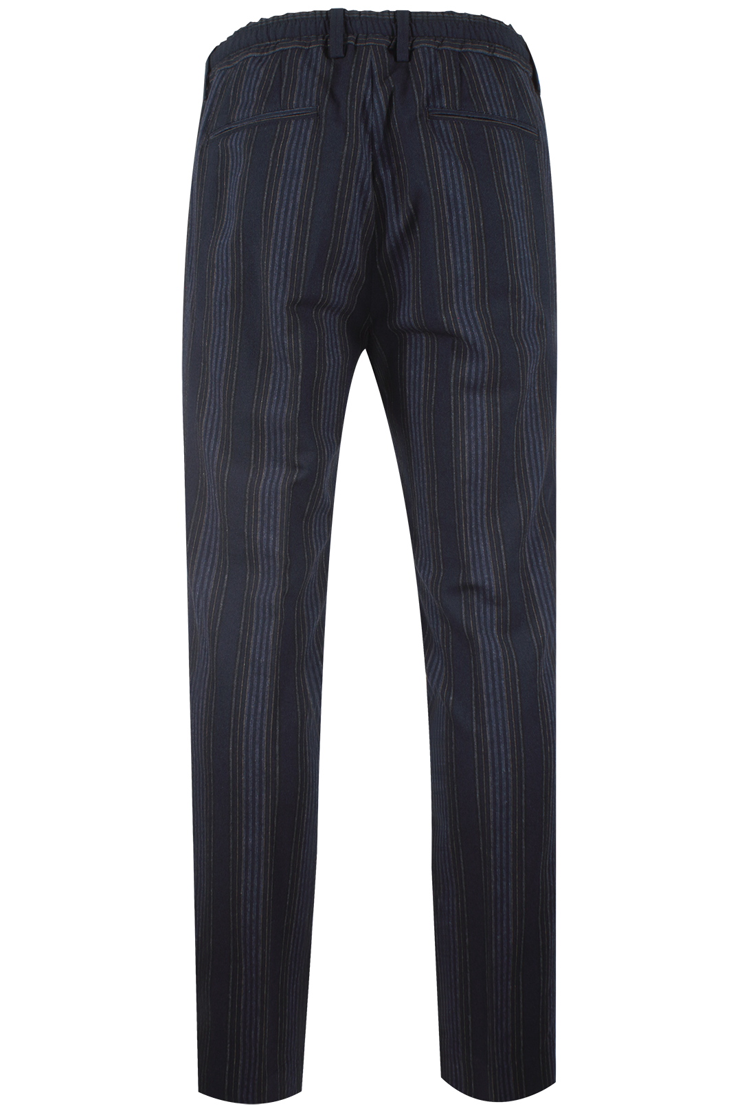 Pantalone con coulisse in jersey blu a righe retro