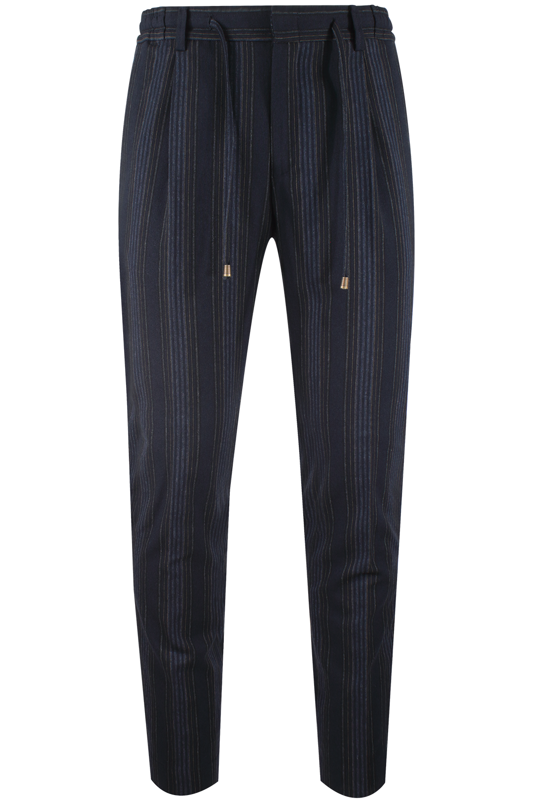 Pantalone con coulisse in jersey blu a righe
