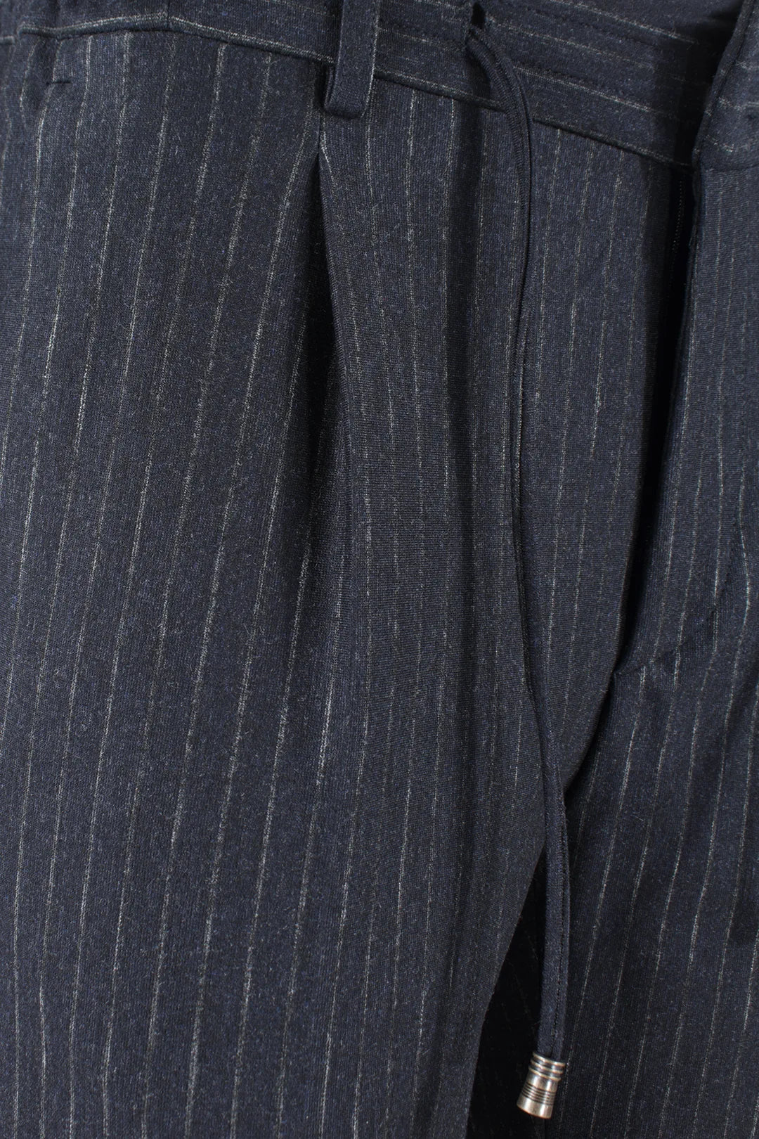 Pantalone con coulisse in jersey blu gessato coulisse