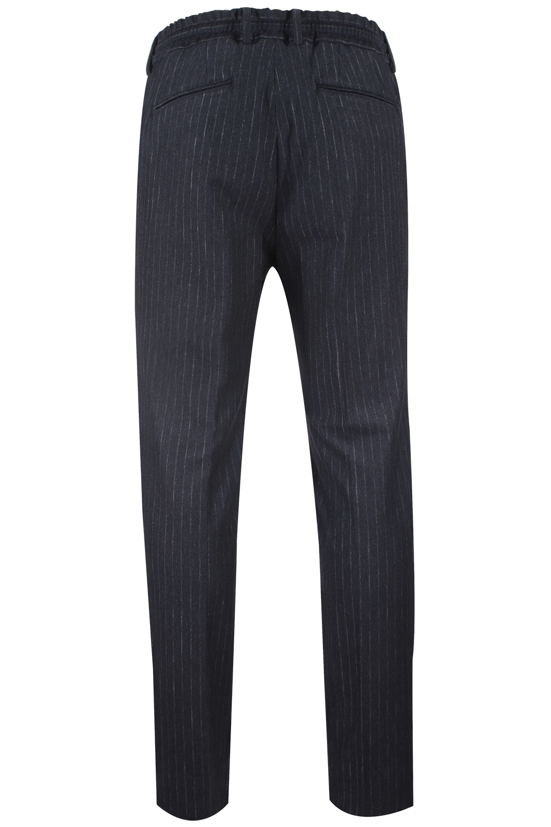 Pantalone con coulisse in jersey blu gessato retro