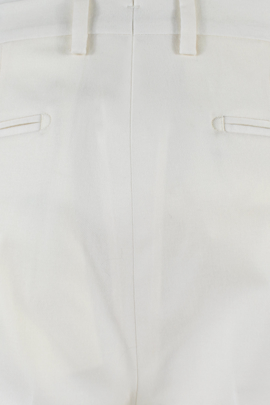 Pantalone con doppia pince in lana bianca dietro