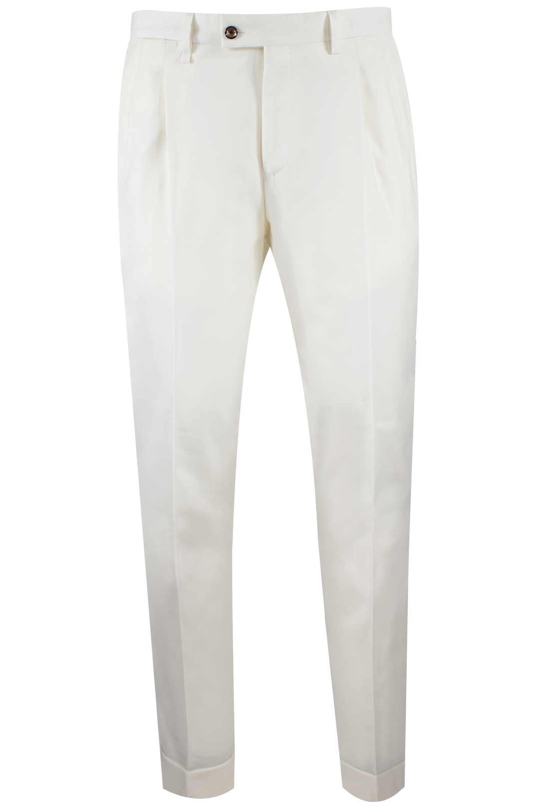 Pantalone con doppia pince in lana bianca