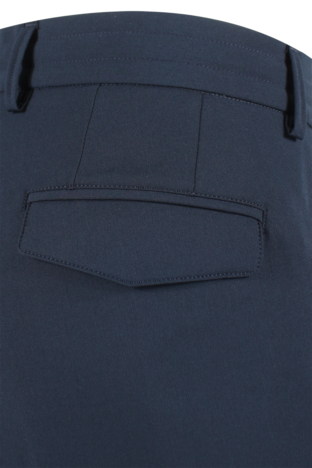 Pantalone con due pince e coulisse in jersey blu tasca