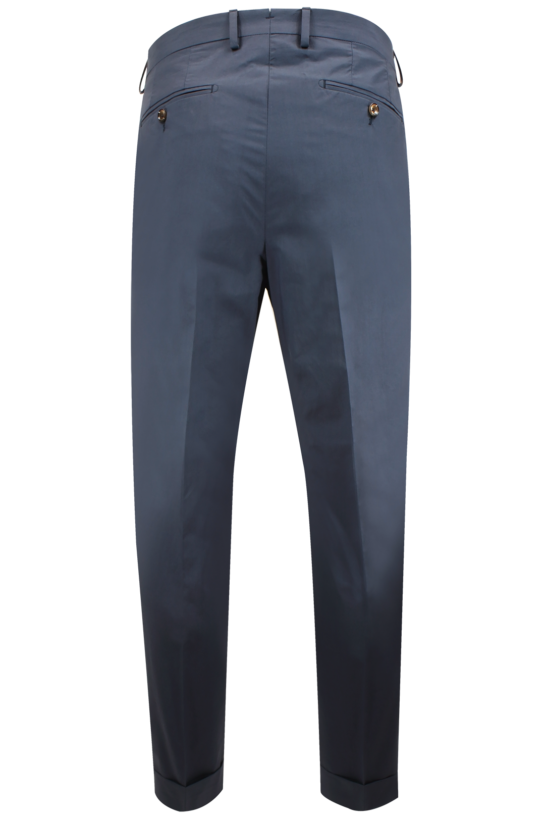 Pantalone con due pinces in cotone blu retro