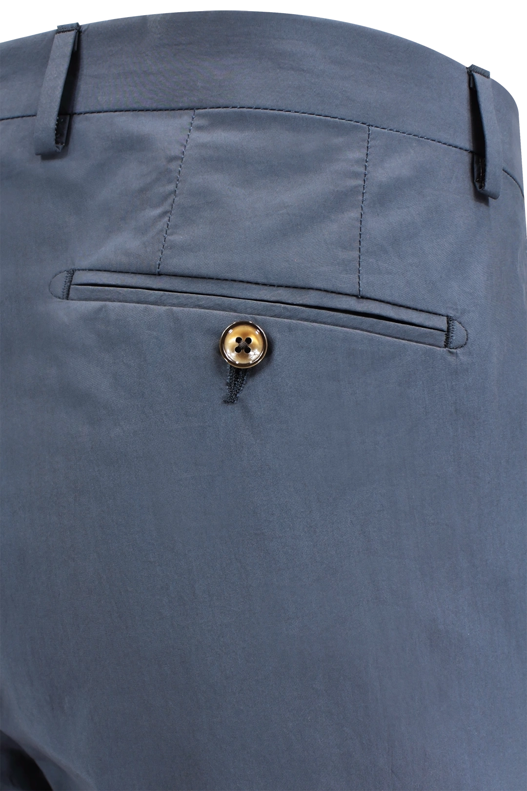 Pantalone con due pinces in cotone blu tasca