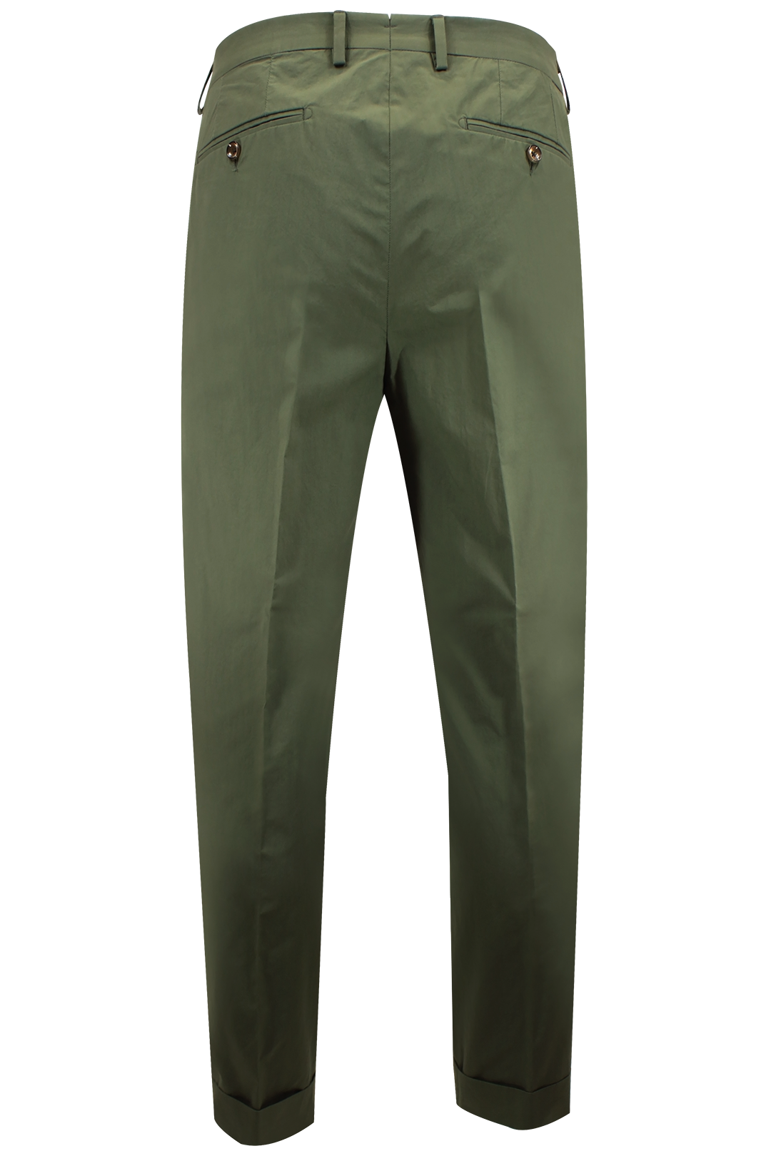 Pantalone con due pinces in cotone verde retro