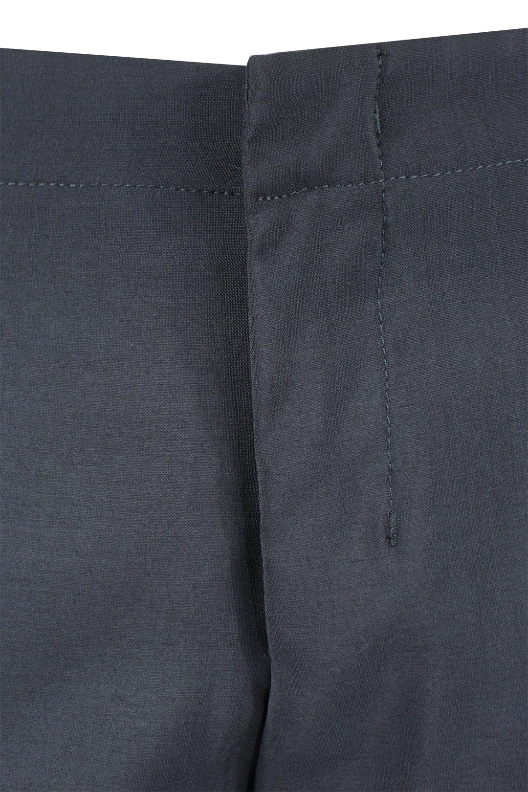 Pantalone con elastico in vita in tela di lana nera patta