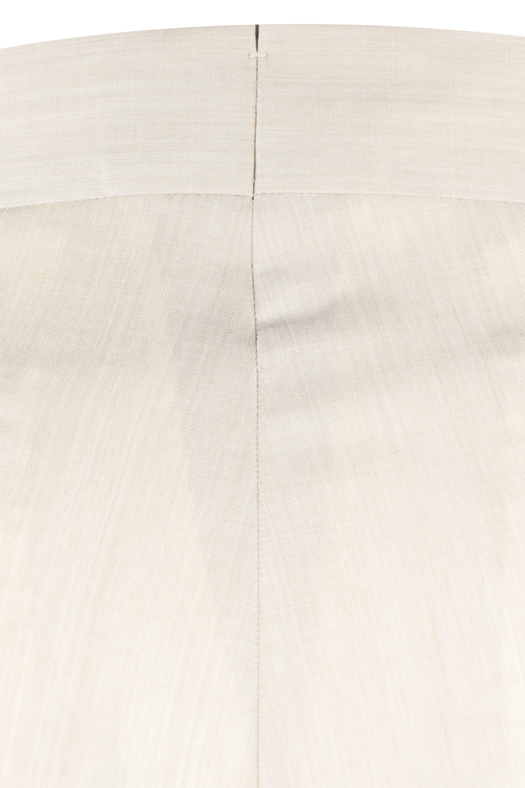 Pantalone con fibbie laterali in fresco lana sabbia tessuto