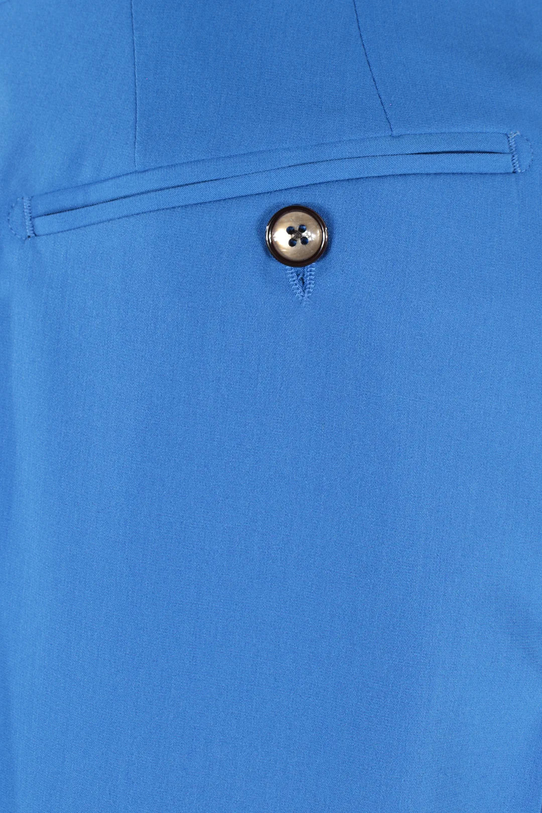 Pantalone con fibbie laterali in jersey azzurro taschino