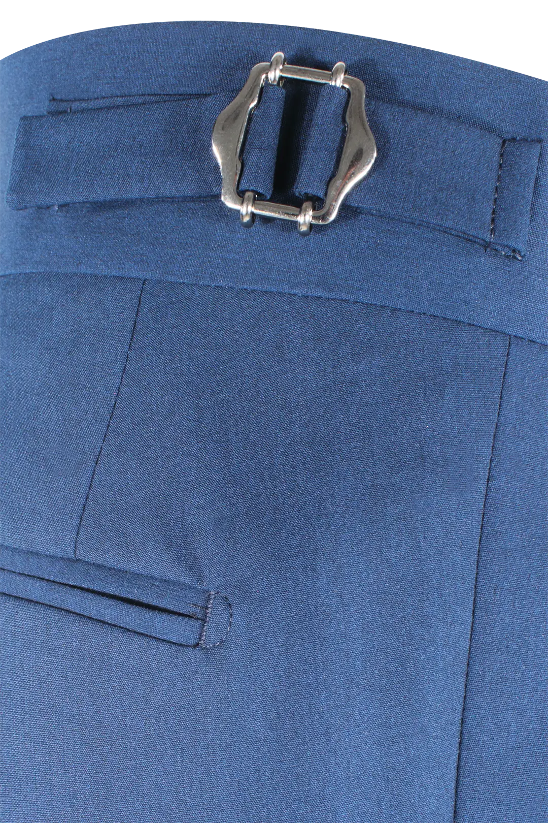 Pantalone con fibbie laterali in jersey blu fibbia