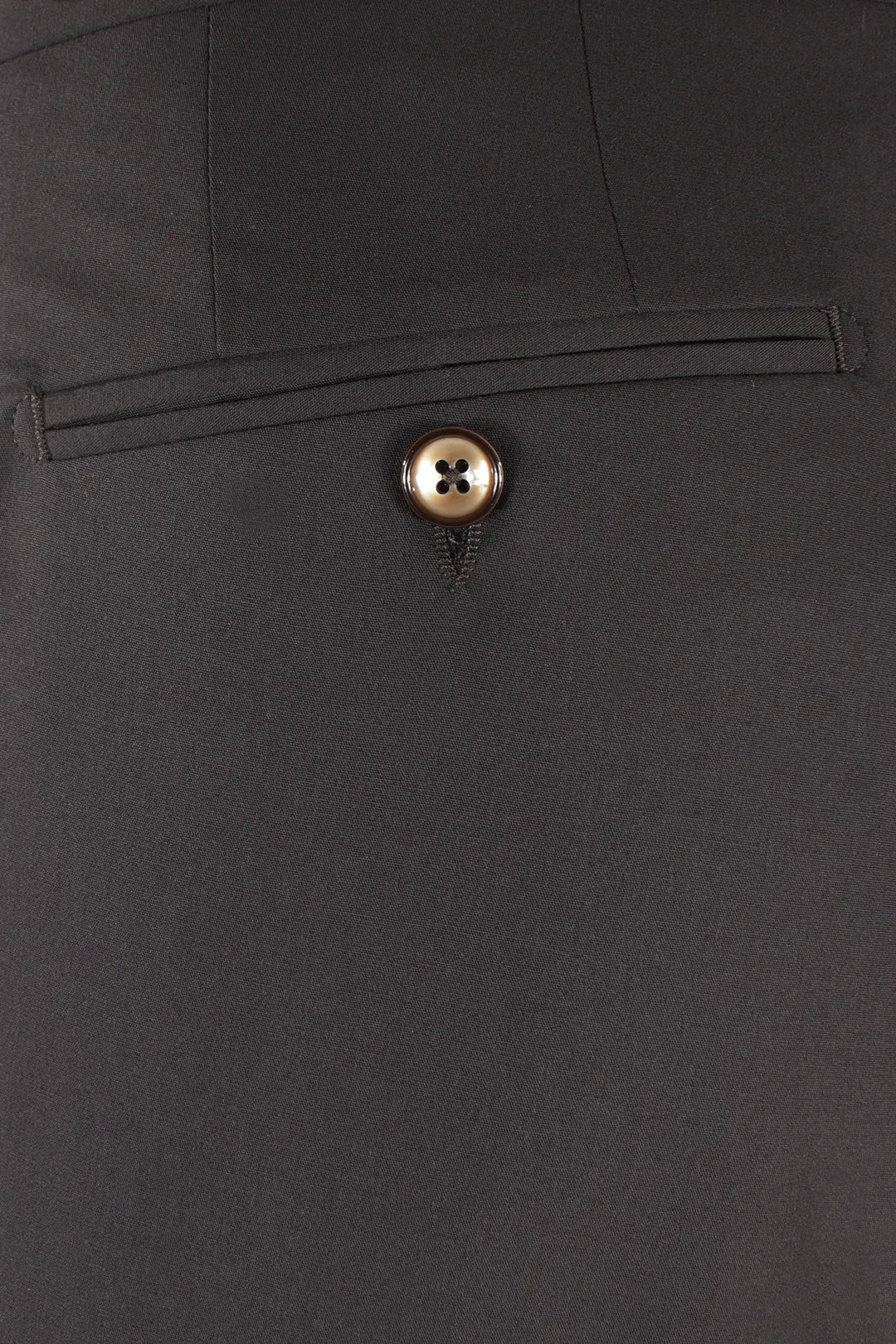 Pantalone con fibbie laterali in jersey marrone taschino