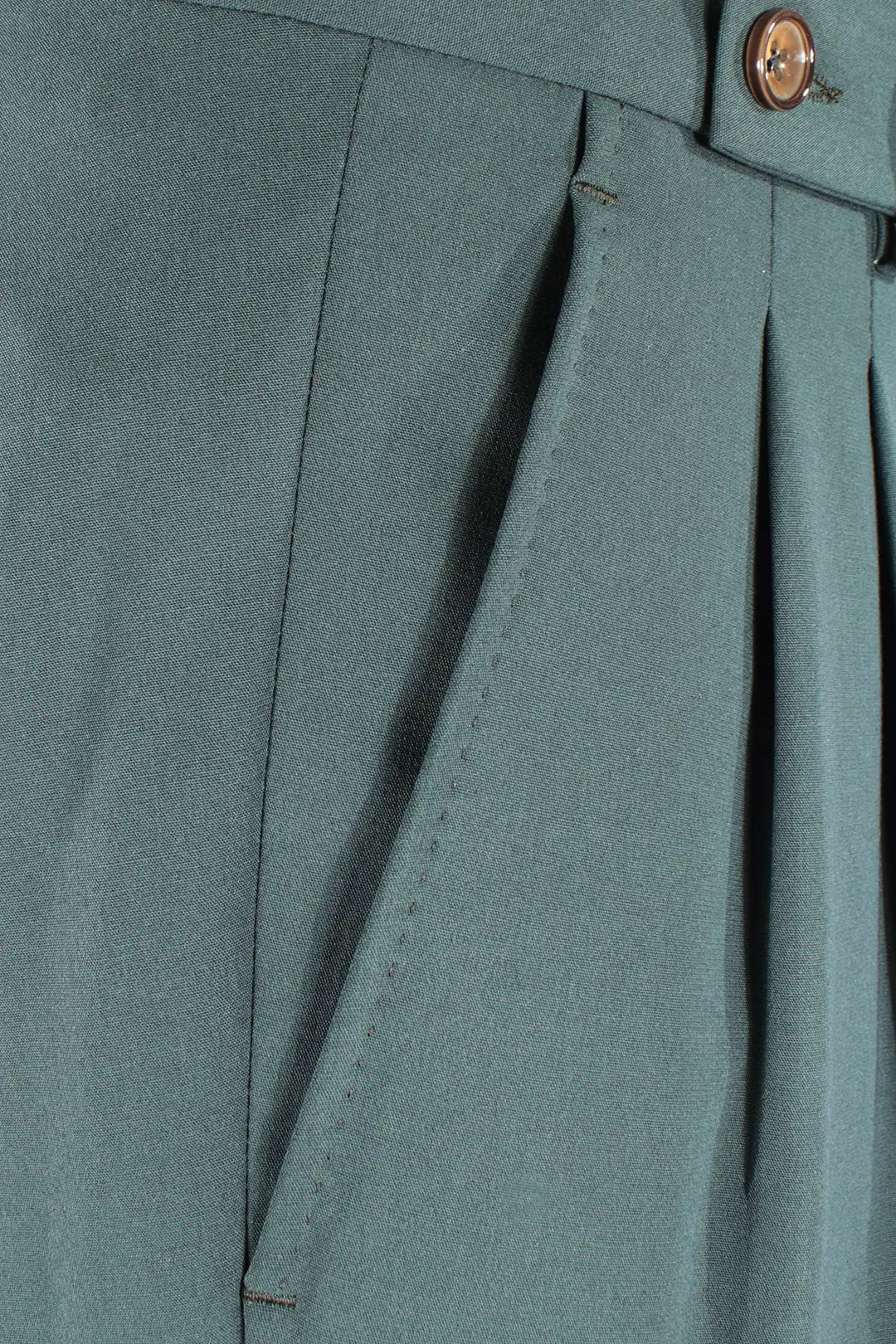 Pantalone con fibbie laterali in jersey verde tasca