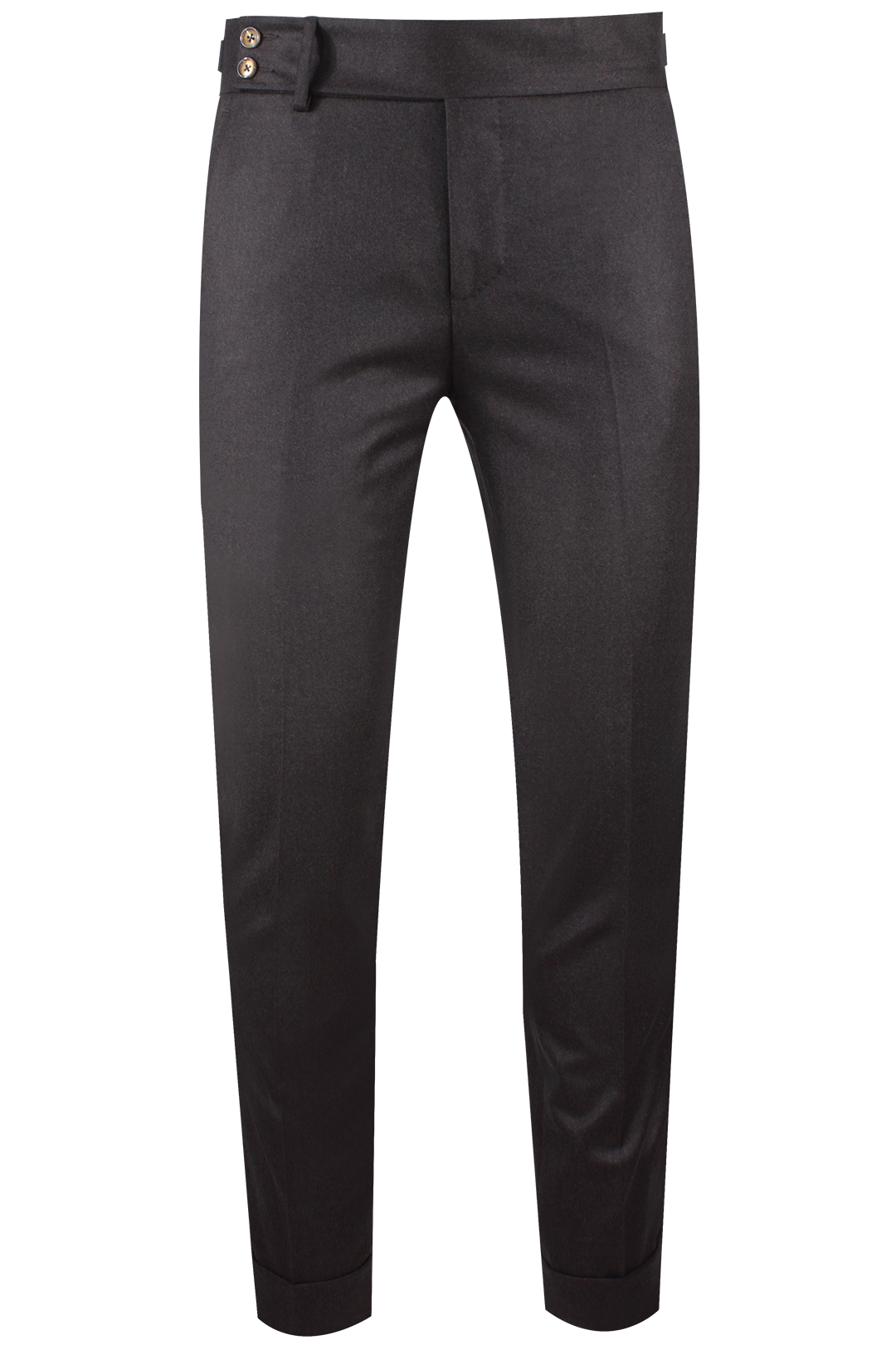 Pantalone con fibbie laterali in lana marrone