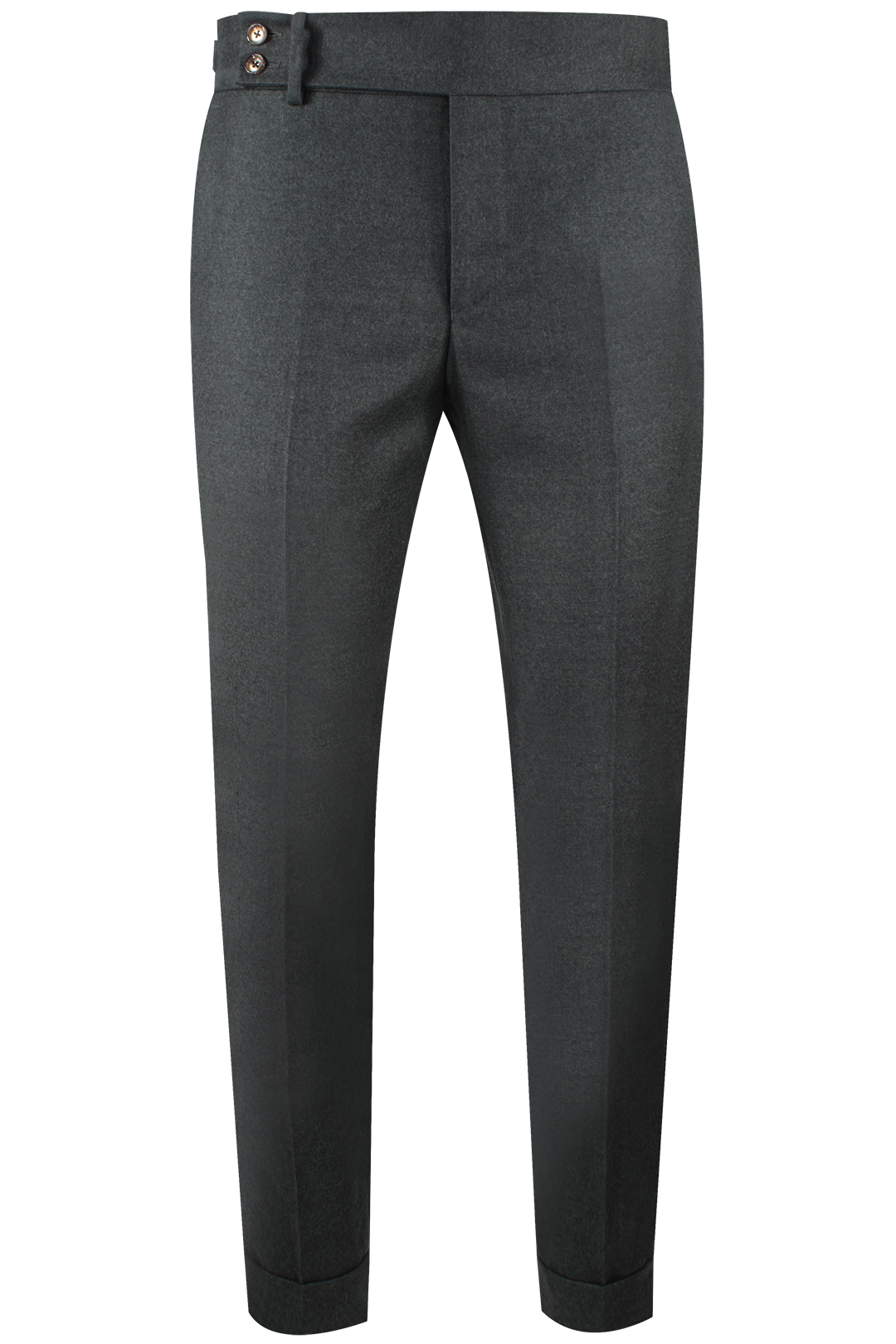 Pantalone con fibbie laterali in lana verde