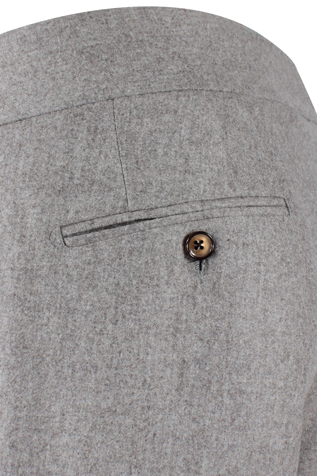 Pantalone con pince in flanella beige taschino