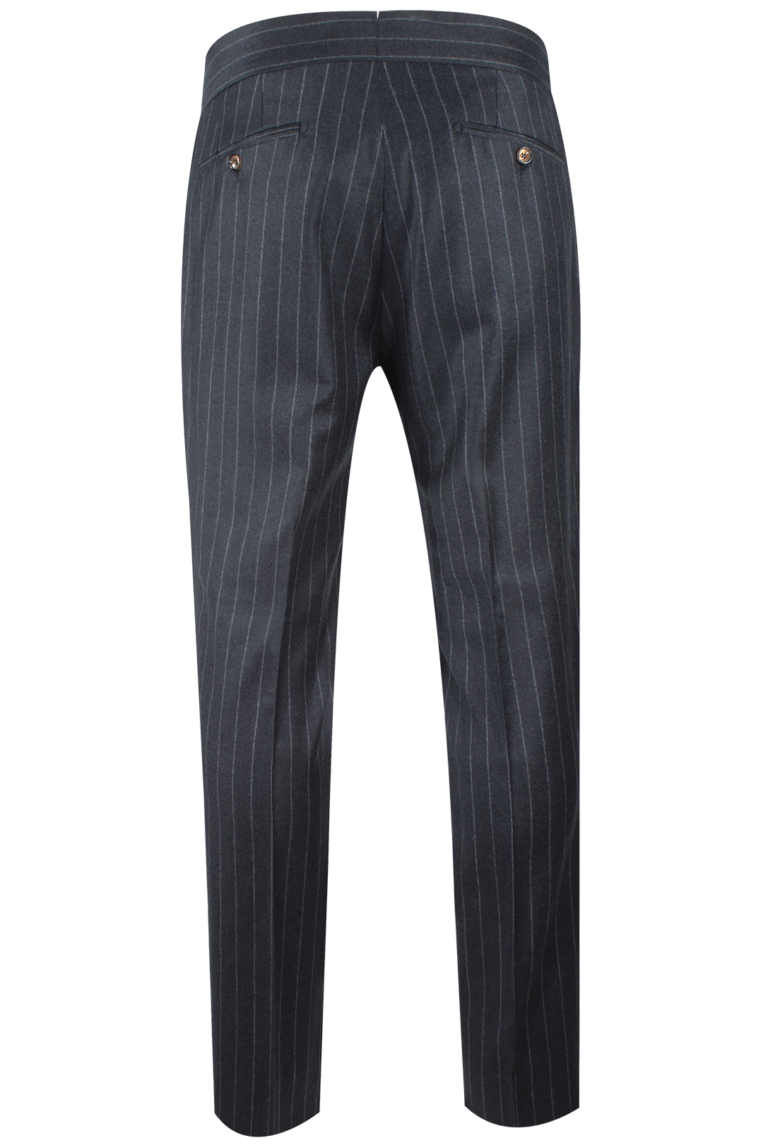 Pantalone con pince in flanella grigia gessata retro