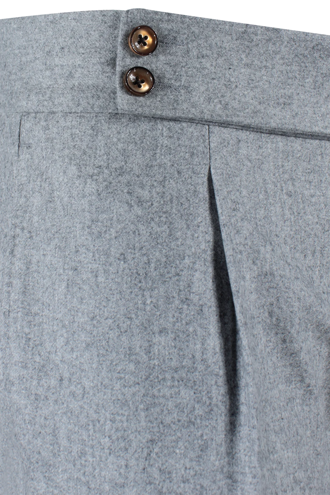 Pantalone con pince in flanella grigio chiaro pince