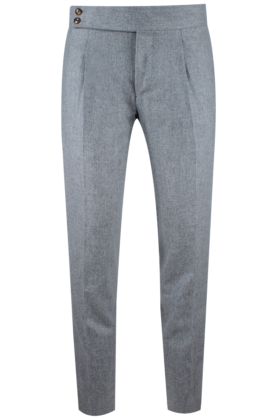 Pantalone con pince in flanella grigio chiaro