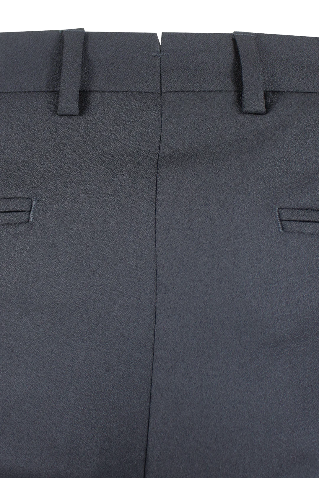 Pantalone con una pince in crêpe di lana nera tessuto
