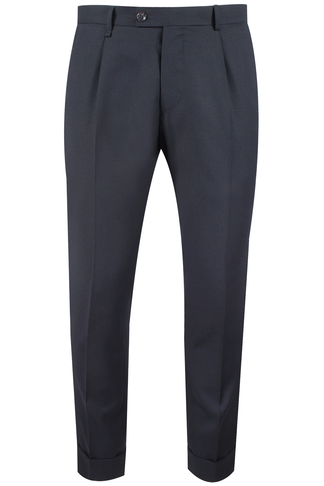 Pantalone con una pince in crêpe di lana nera