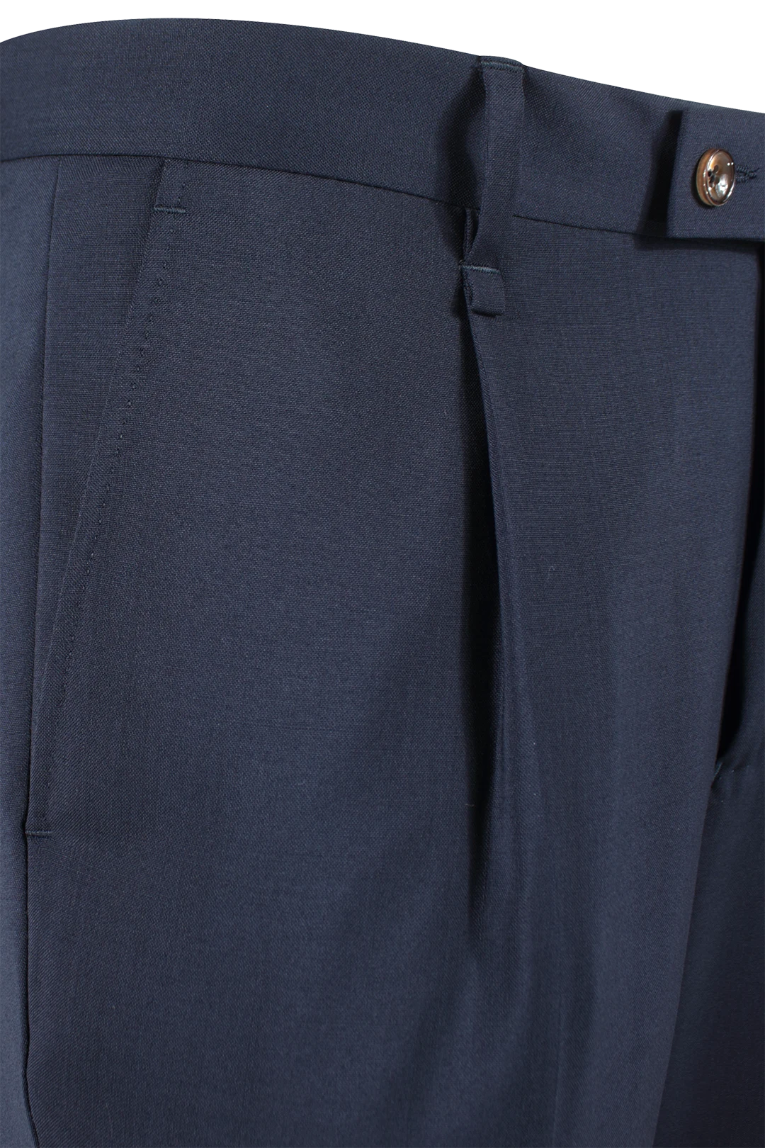 Pantalone con una pince in lana blu scuro pince