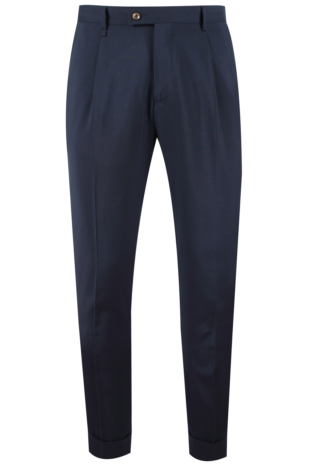 Pantalone con una pince in lana blu scuro