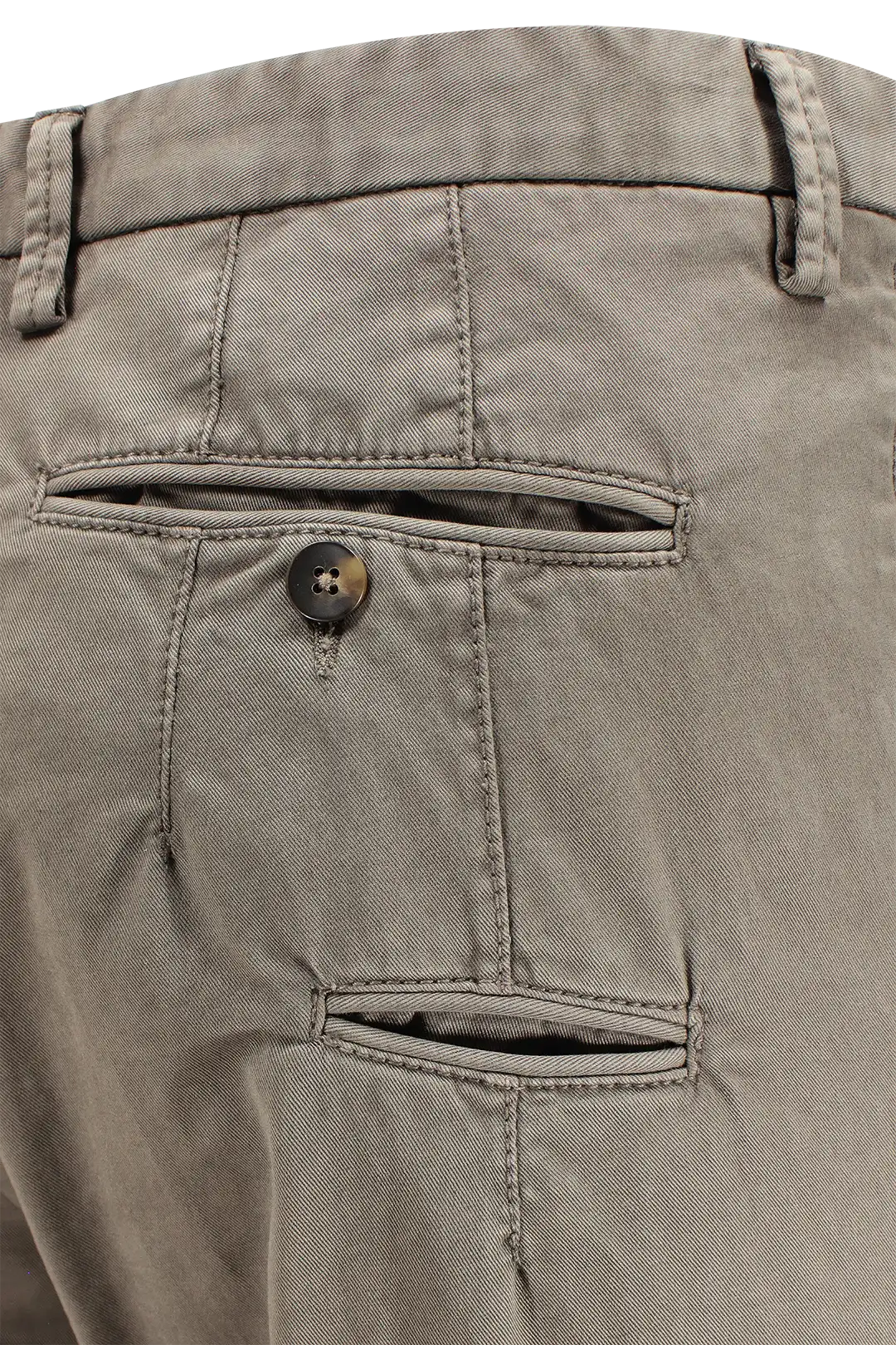 Pantalone in cotone tinto capo grigio tortora taschini