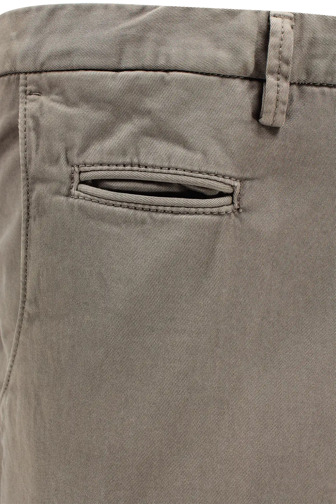 Pantalone in cotone tinto capo grigio tortora taschino