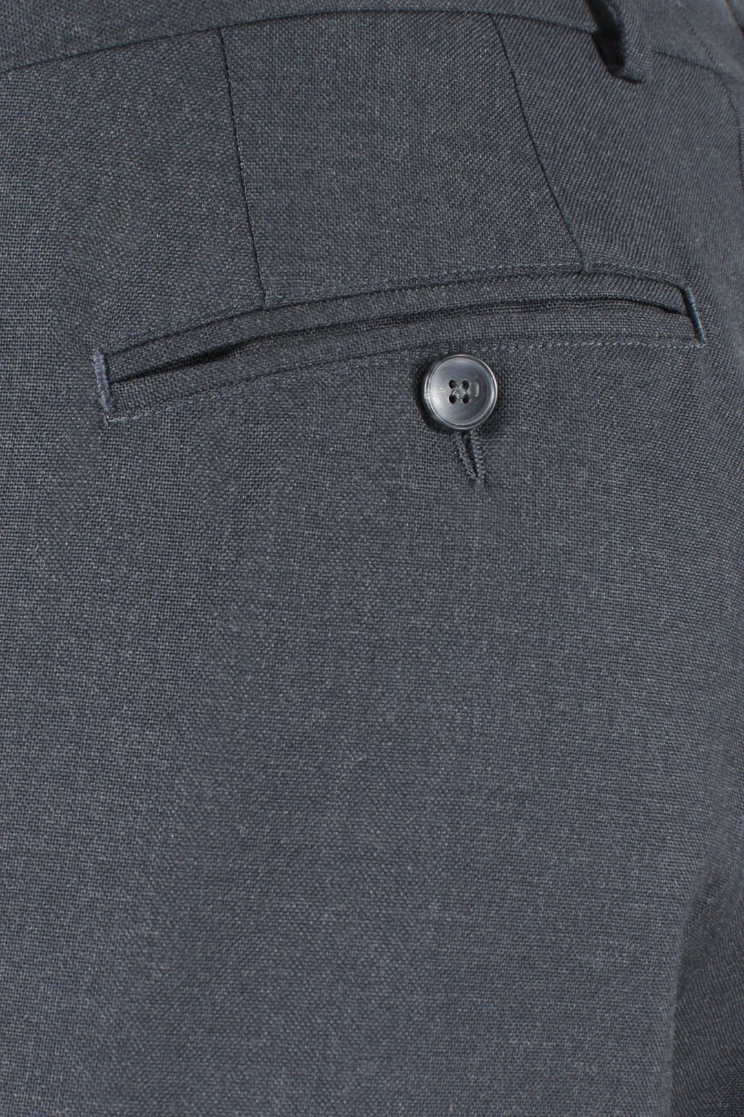 Pantalone con doppia pince in tela di lana antracite taschino