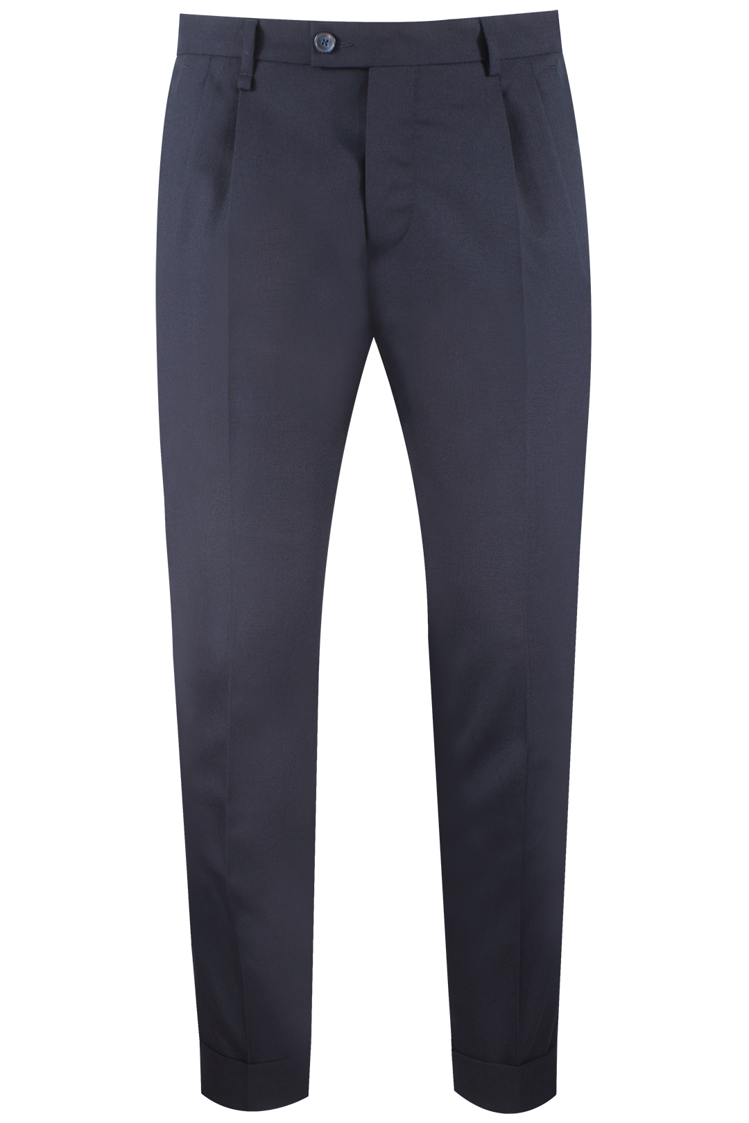 Pantalone con doppia pince in tela di lana blu