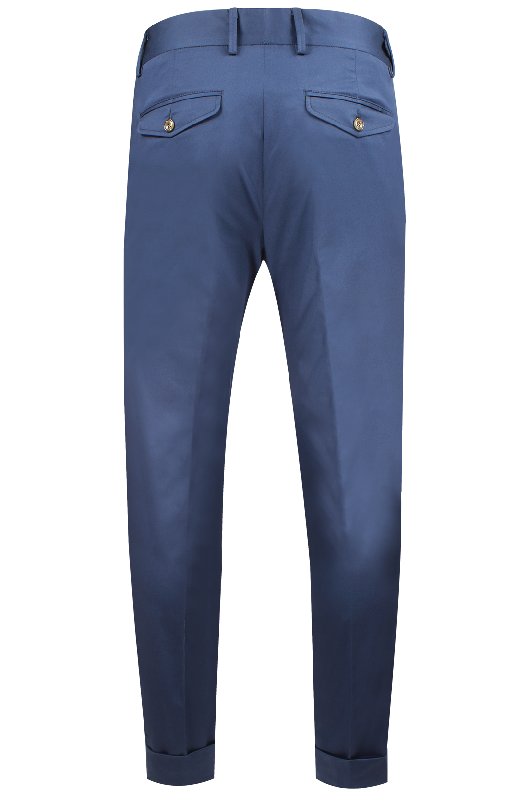 Pantalone con due pinces e cinturino in cotone blu retro