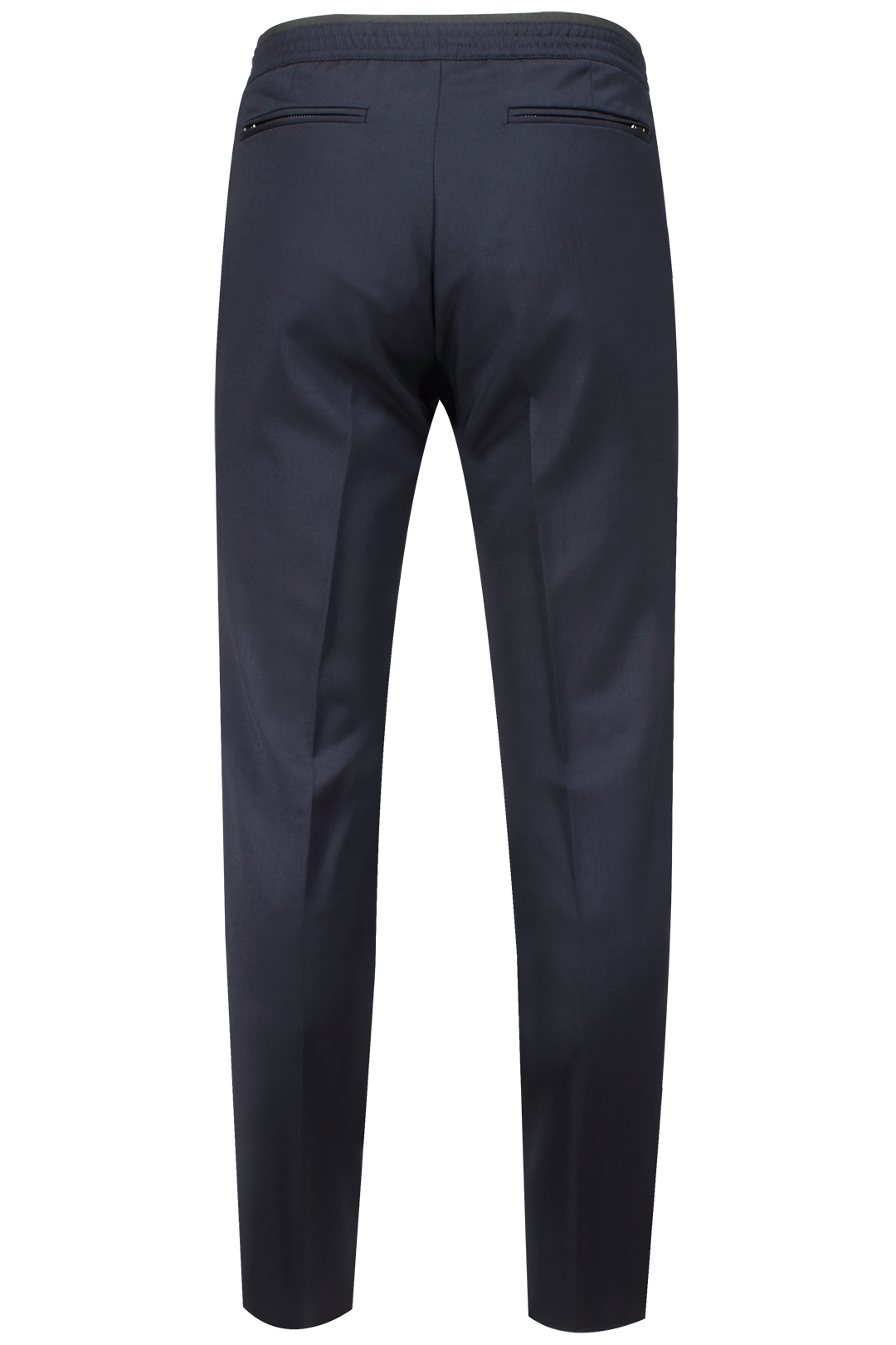 Pantalone con elastico in vita in lana vergine blu retro