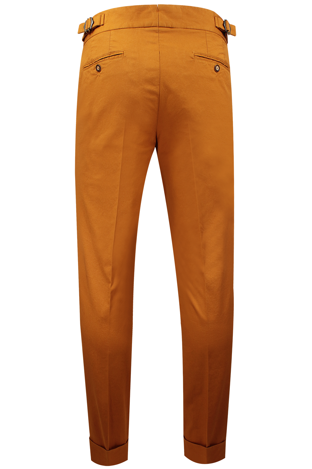Pantalone con fibbie laterali in cotone rame retro