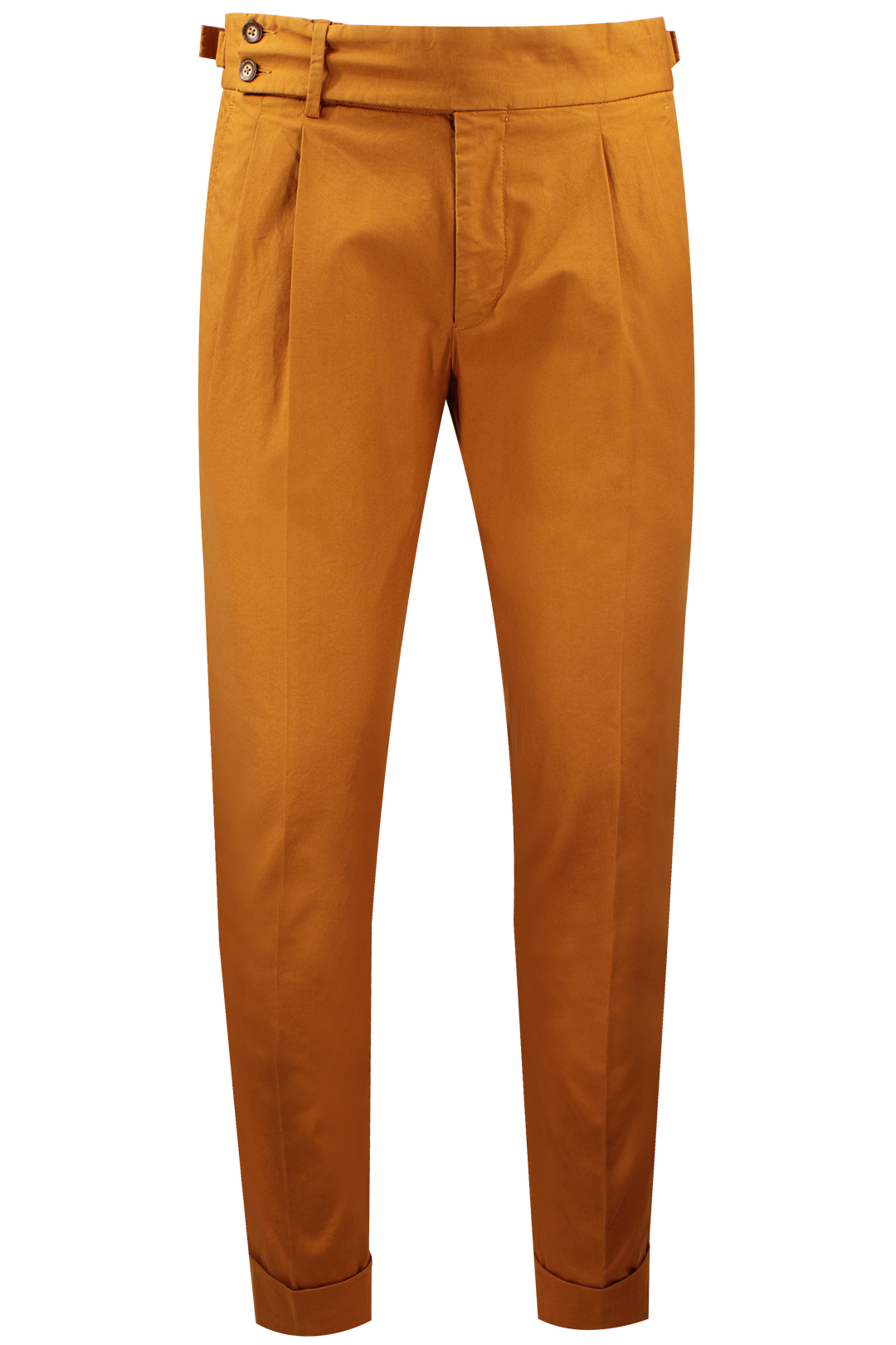 Pantalone con fibbie laterali in cotone rame