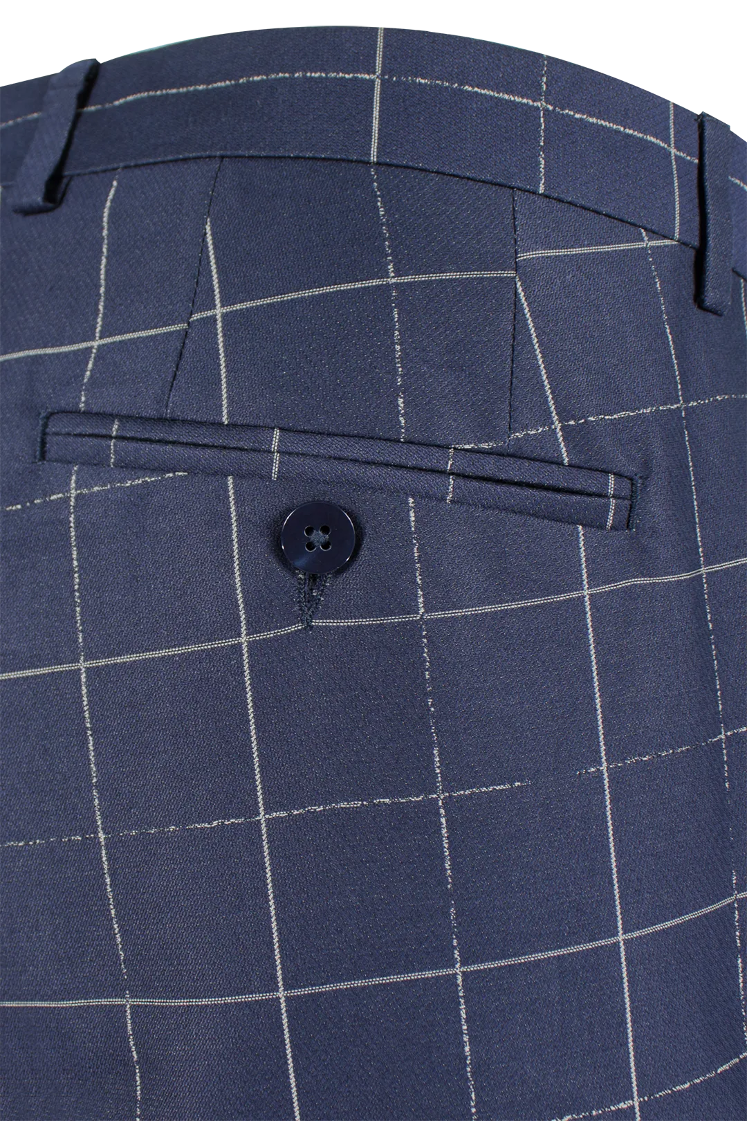 Pantalone in cotone blu fantasia jacquard filetti