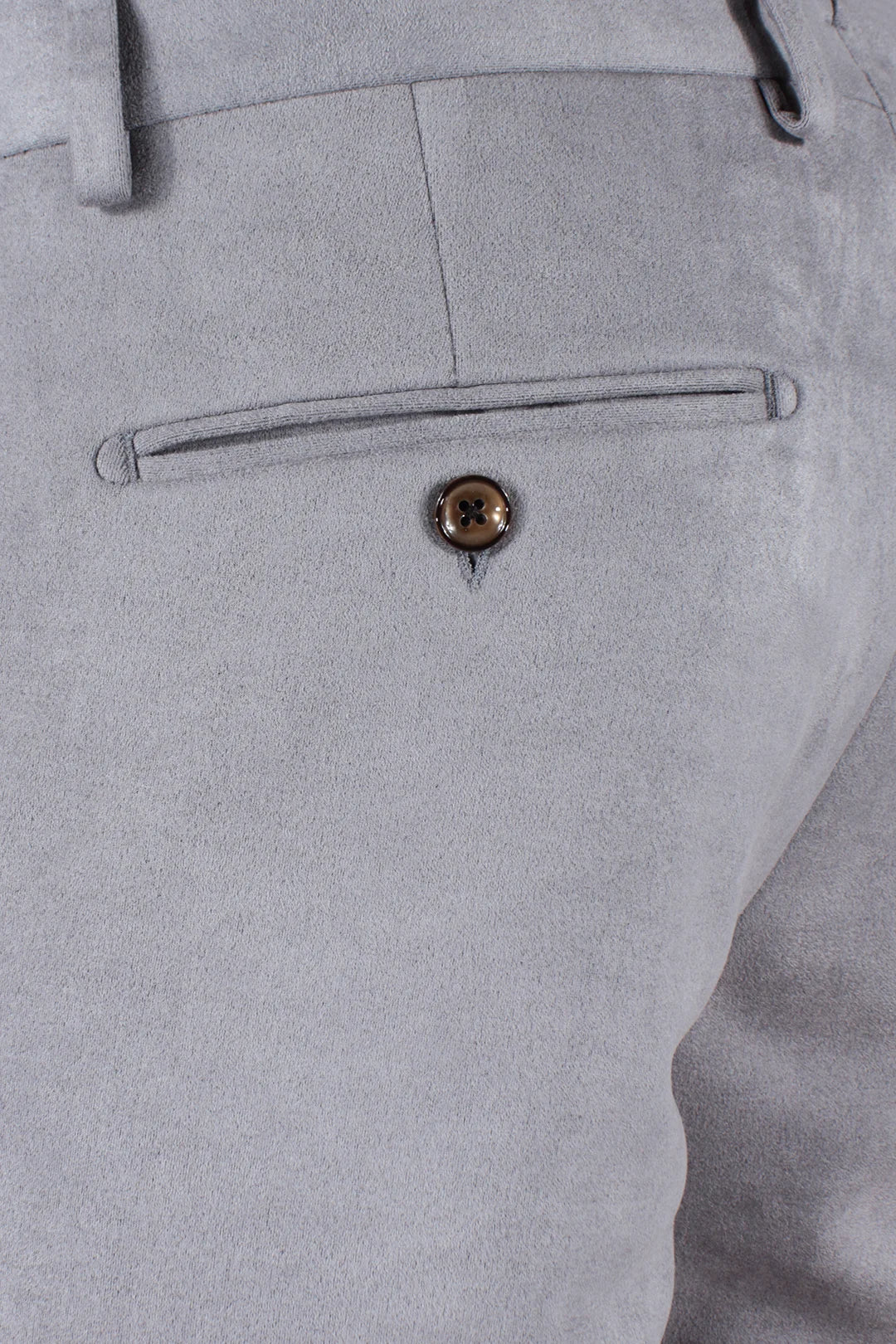 Pantalone in jersey grigio perla taschino