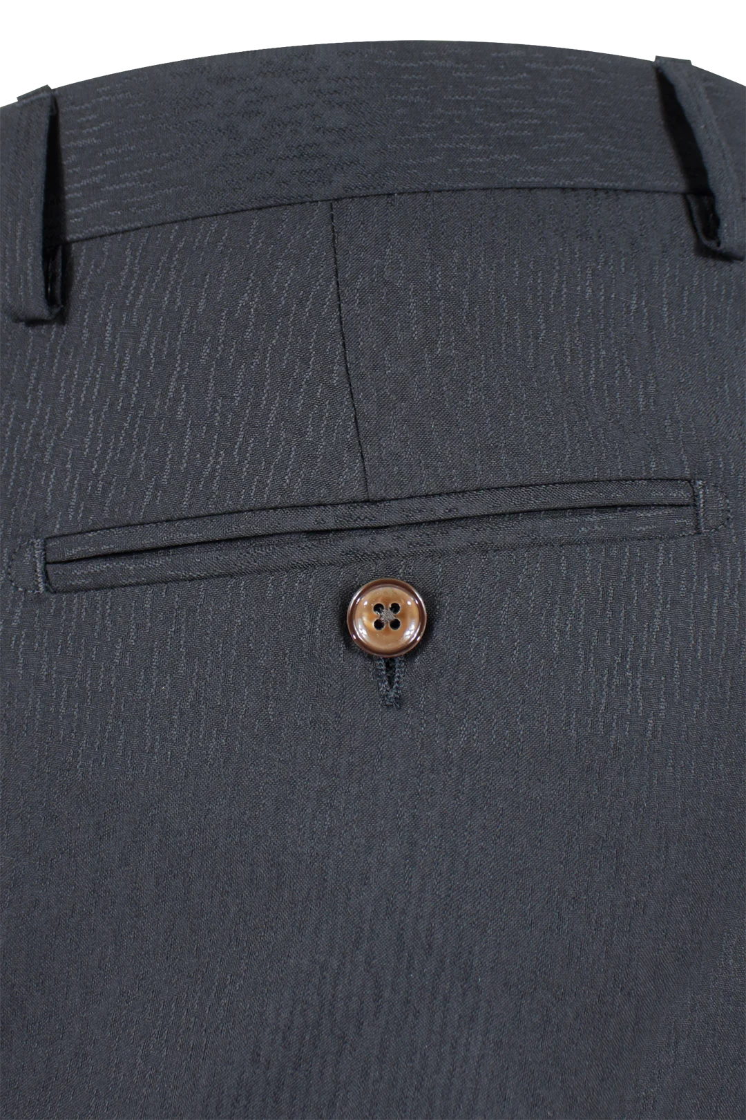 Pantalone in lana nera fantasia tono su tono tasca