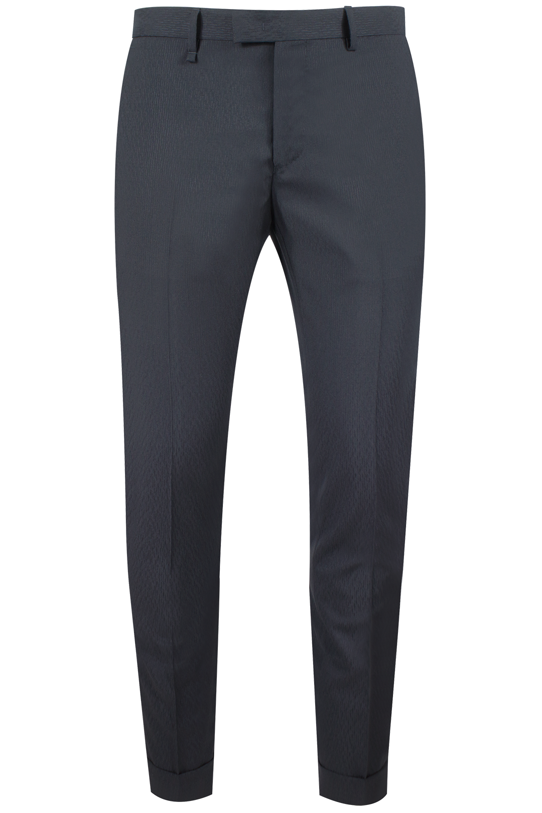 Pantalone in lana nera fantasia tono su tono