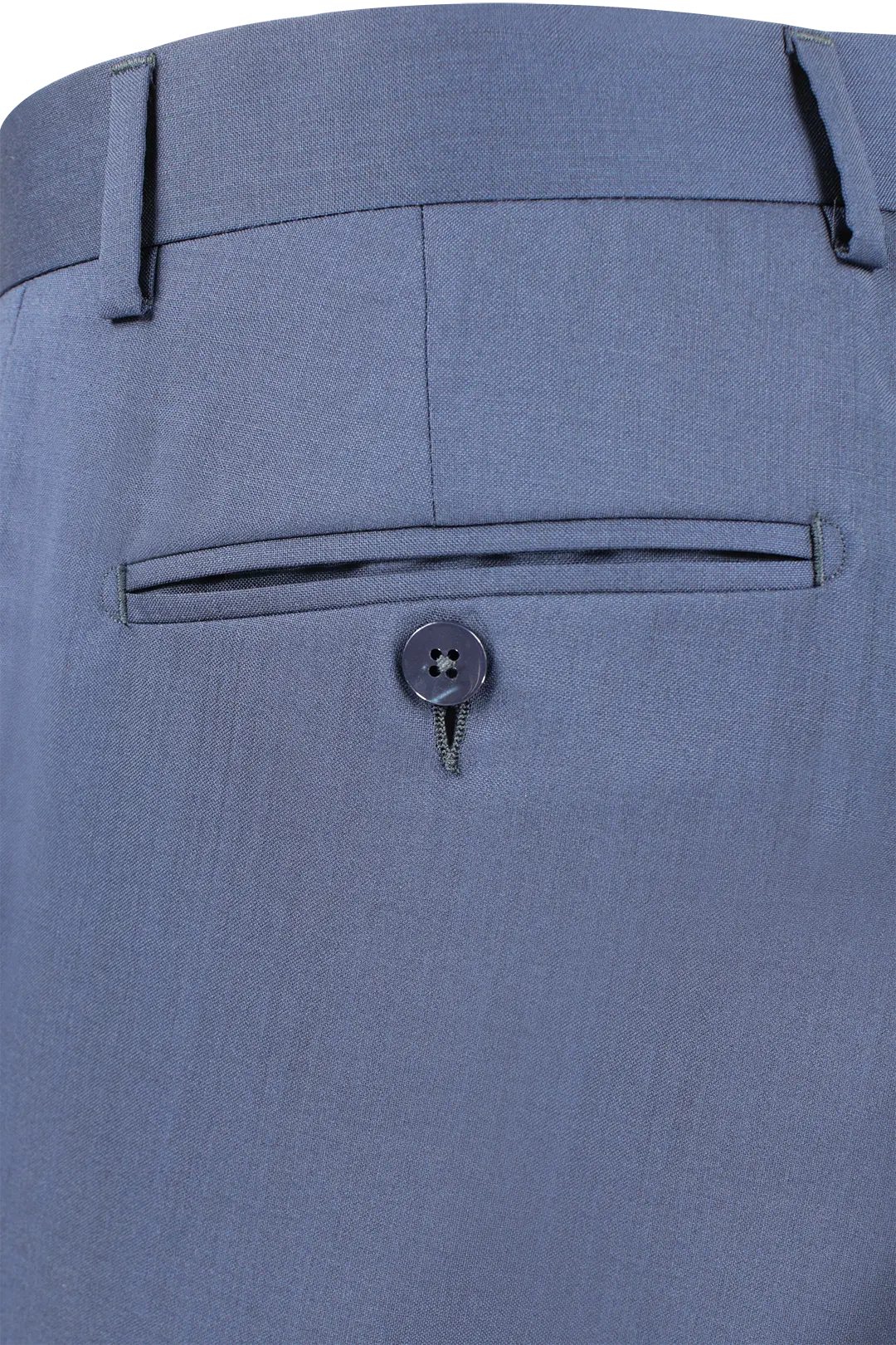 Pantalone in tela di lana vergine bluette taschino
