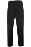 Pantalone in lana nera con banda laterale bianca