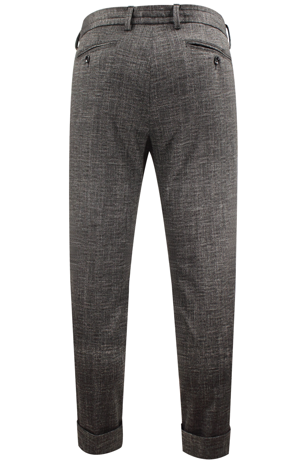 Pantalone con pince e coulisse in jersey a quadri grigio retro