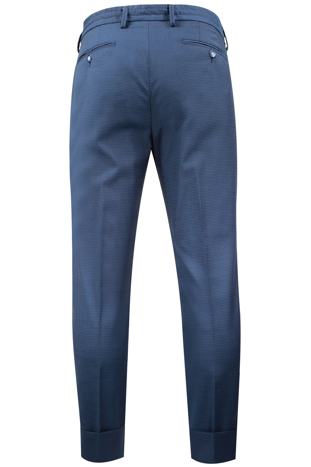 Pantalone pince coulisse lana blu micro pois bianchi retro
