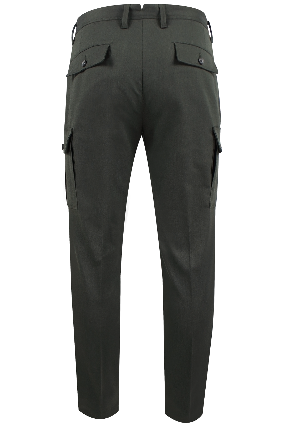 Pantalone cargo in lana e cotone verde retro