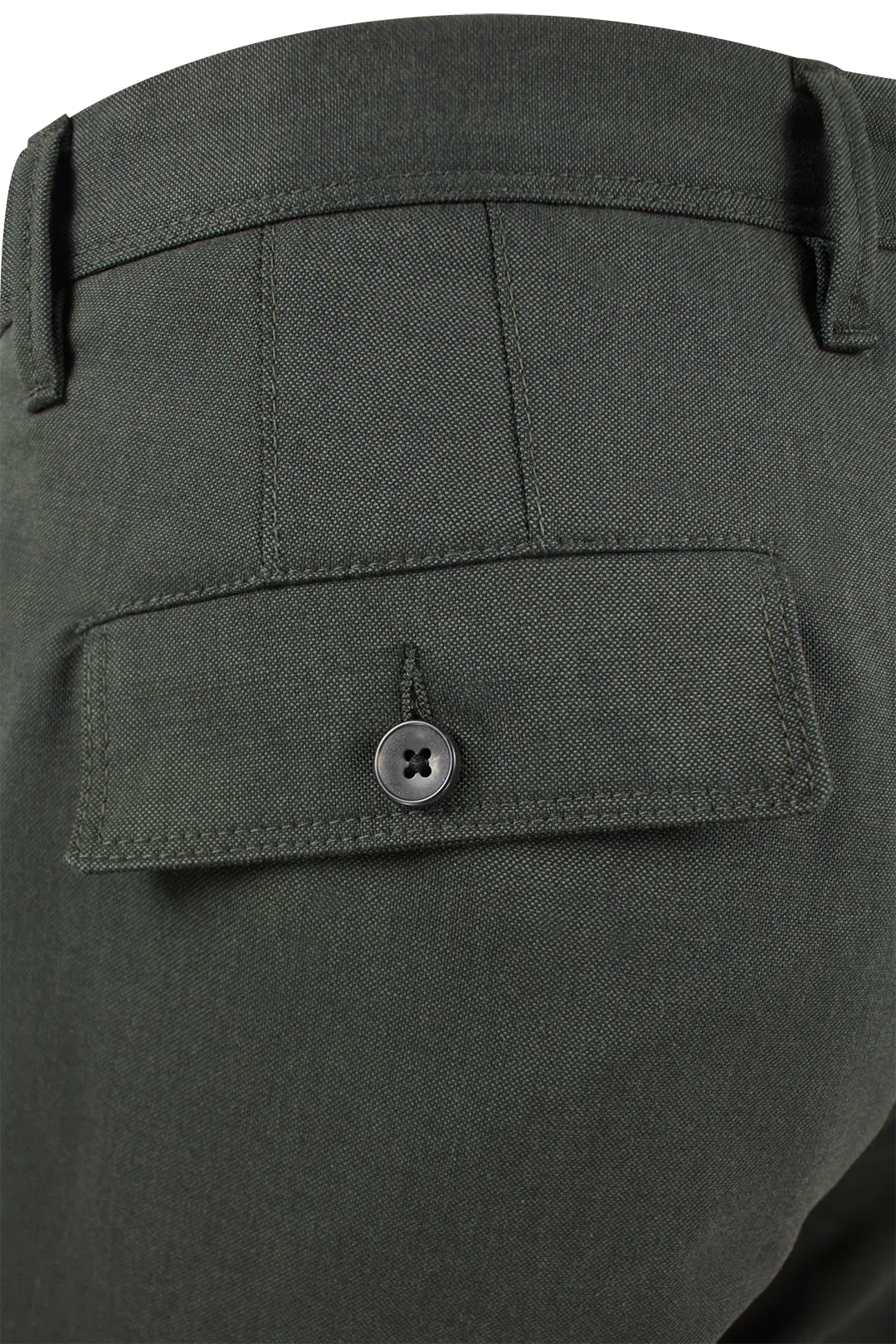 Pantalone cargo in lana e cotone verde tasca