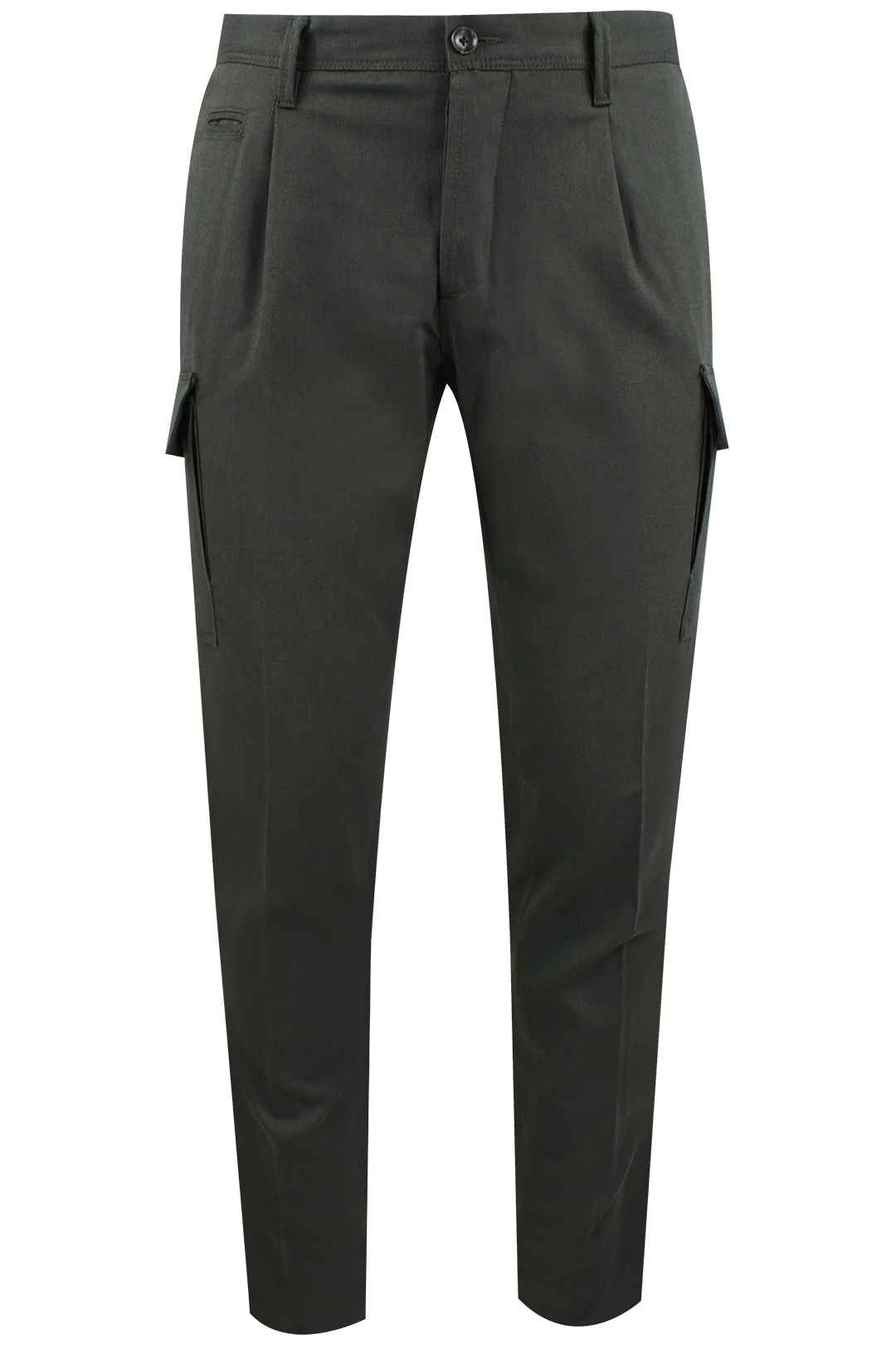Pantalone cargo in lana e cotone verde