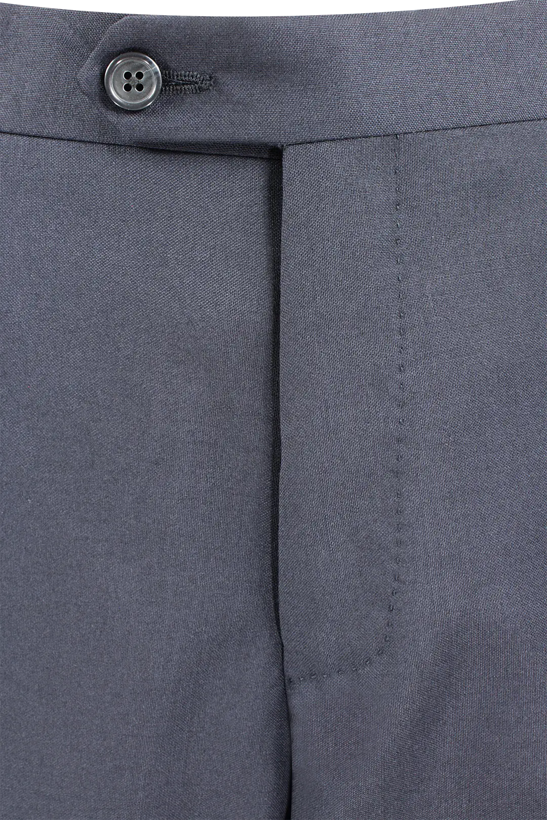 Pantalone in tela di lana vergine blu navy bottone