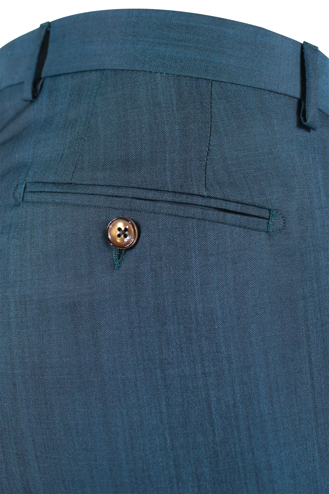 Pantalone una pince in lana mohair petrolio tasca