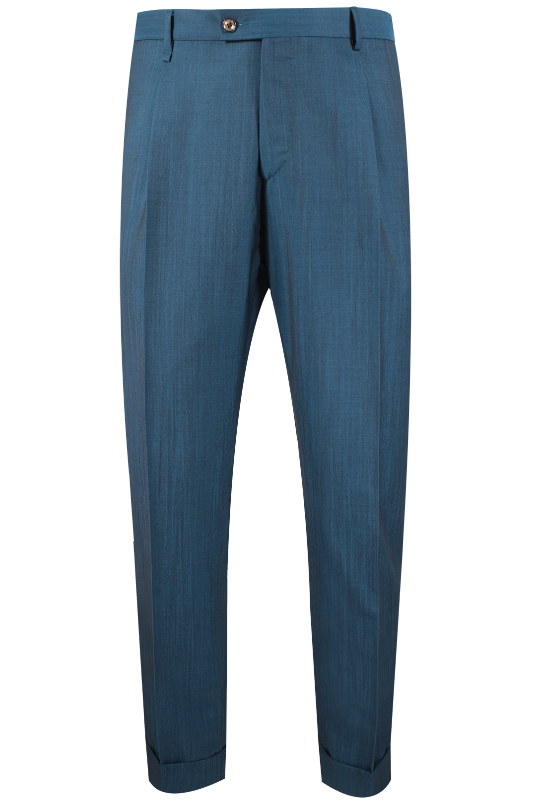 Pantalone una pince in lana mohair petrolio