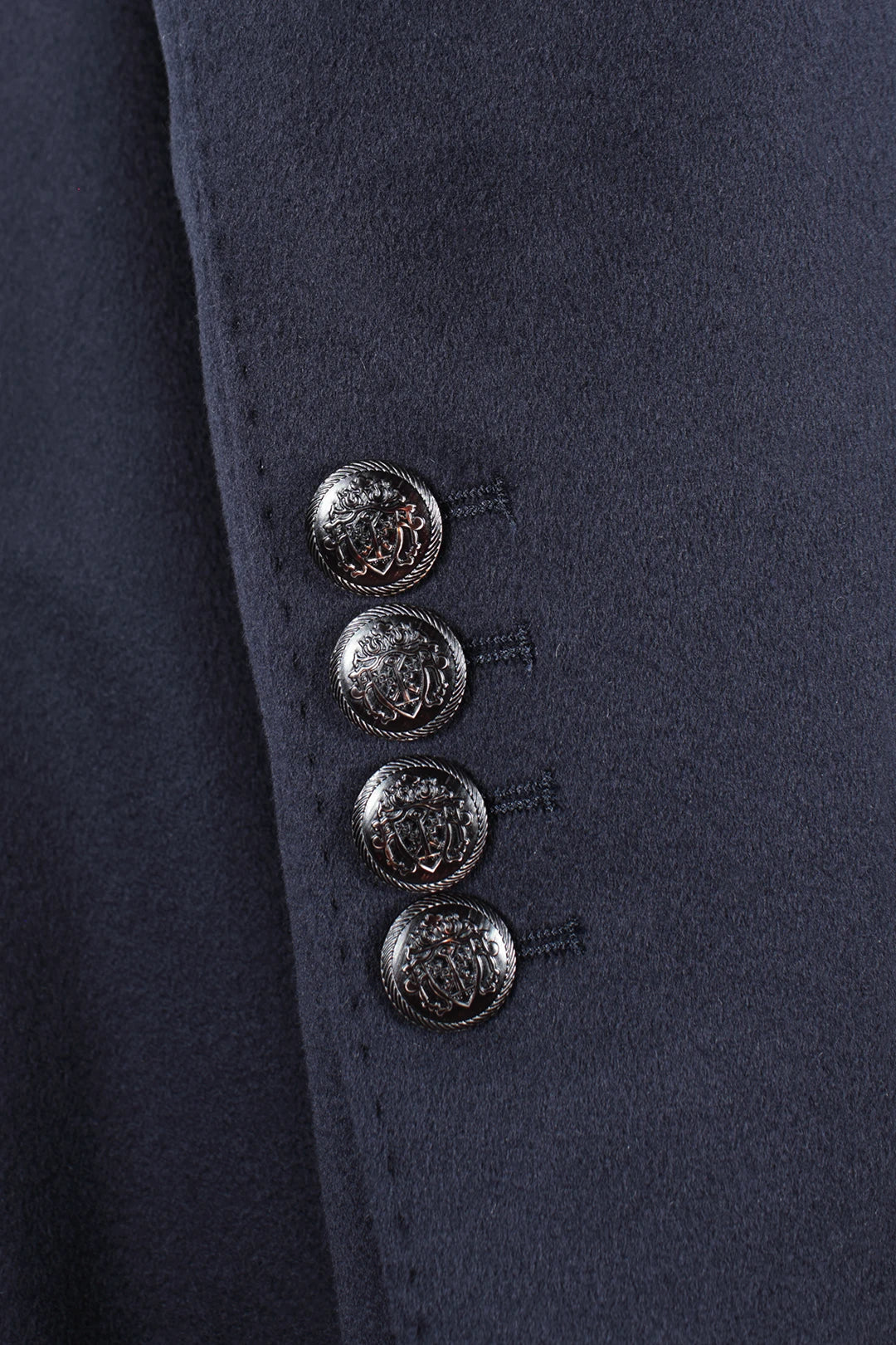 Cappotto doppiopetto in lana blu navy bottoni